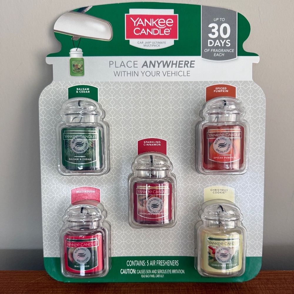 Yankee Candle Car Jar Ultimate 5 Pack Holiday Fall Scents NWT